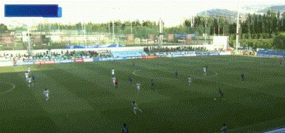 大连可为1-2落后国安，葛宇翔小角度劲射扳回一球